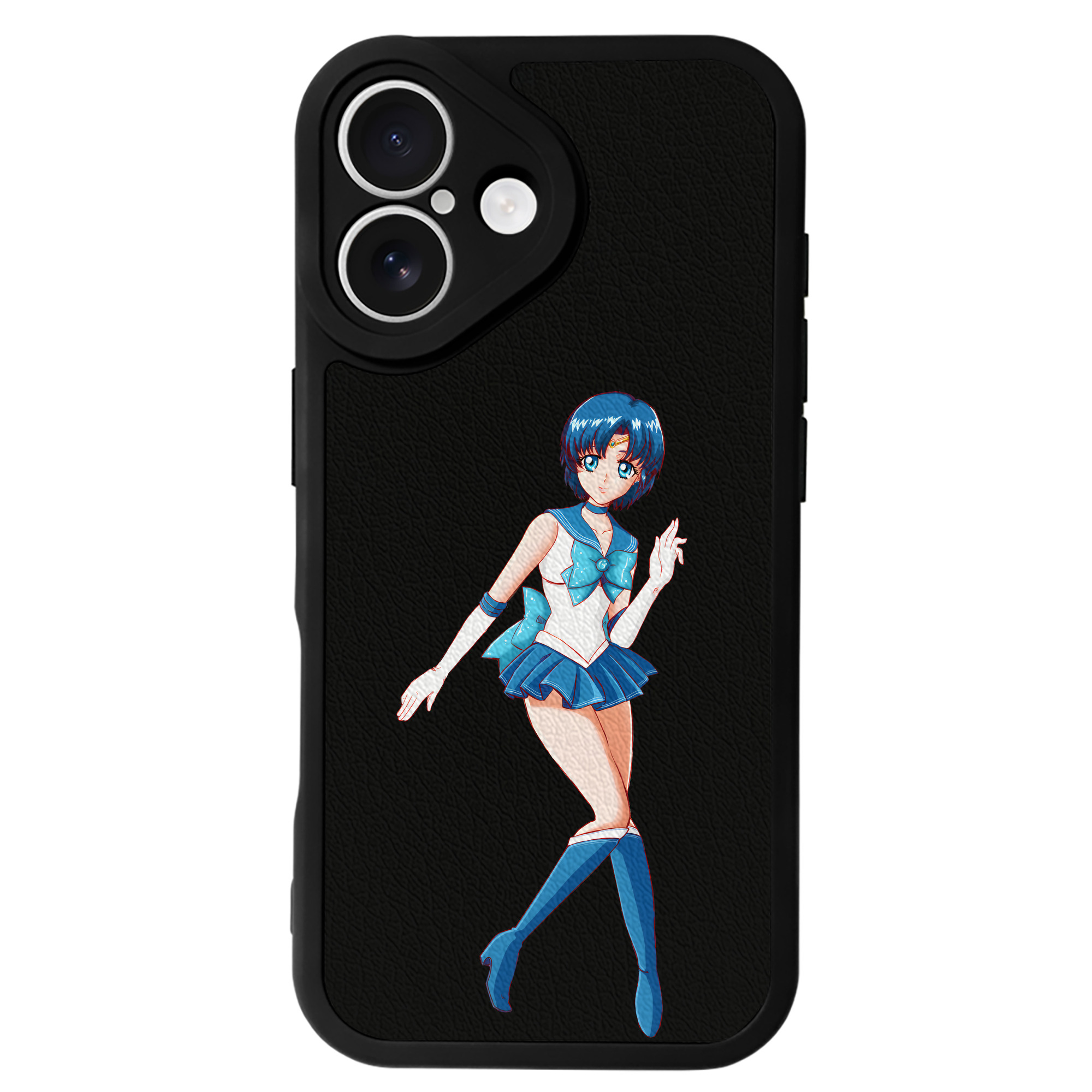（画像用） 美少女戦士セーラームーン 水野 亜美 みずの あみ Sailor Moon Mizuno Ami 【iPhone 16シリーズ対応】シリコンスマホケース（レザー調） 材質：シリコン